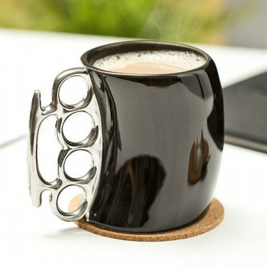 

Чашка кастет Black с серебристой ручкой купить оптом, Черный