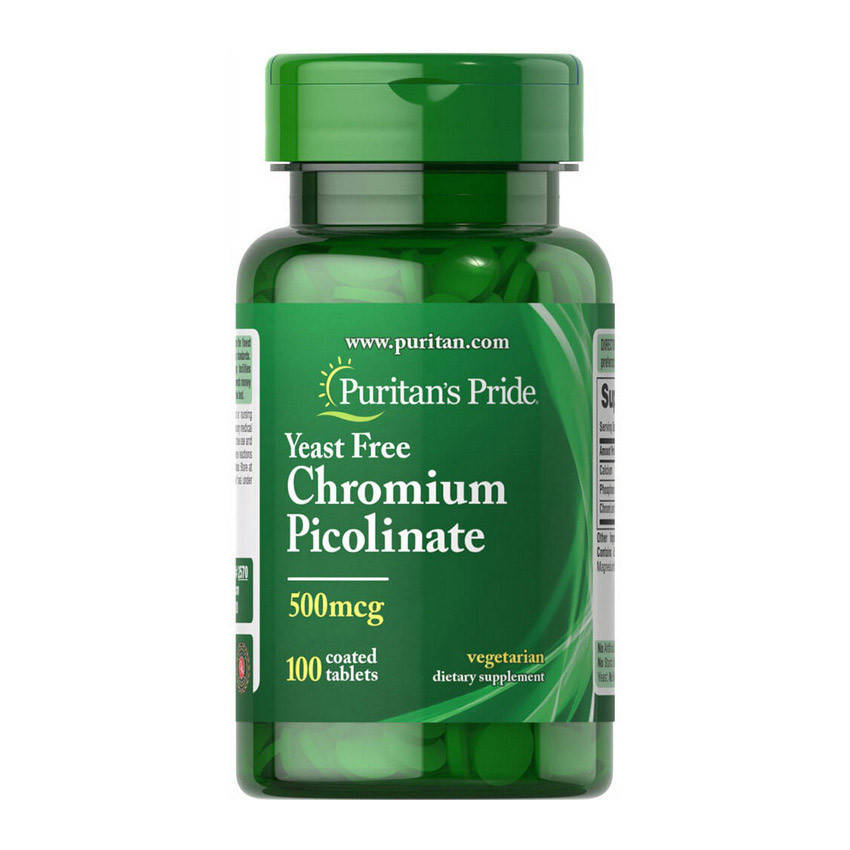 

Puritan's Pride Chromium Picolinate 500 mcg Yeast Free 100 tabs