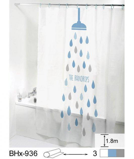 

Шторка для ванной 180*180 см, Голубой