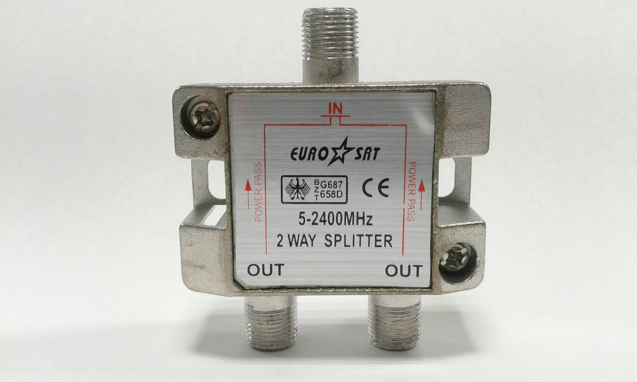 

Splitter 2-way Germany 5-2400MHZ, с проходом питания, корпус металл