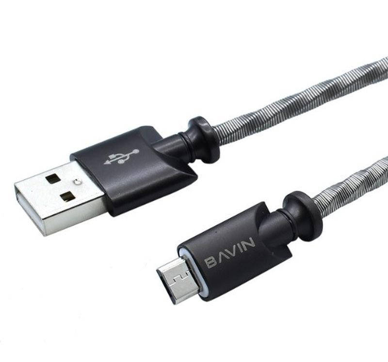 

Кабель Bavin CB101, Micro-USB, 2.4A, Black (Silver), длина 1м, BOX