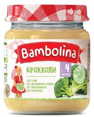 

Bambolina Пюре овощное Брокколи 4м+ (100 г)