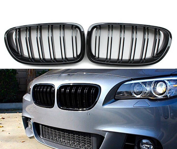 

Решетка радиатора BMW (БМВ) 5 Series F10 F11 F18 Глянец 2 ребра, Черный