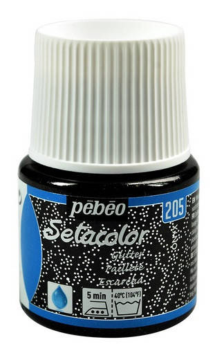 

Краска по светл.тканям нерастекающаяся "Setacolor Glitter" 45мл ОНИКС