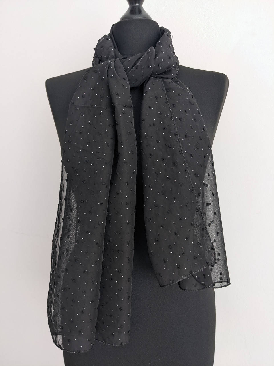 

Шарф чорний шифоновий, Черный