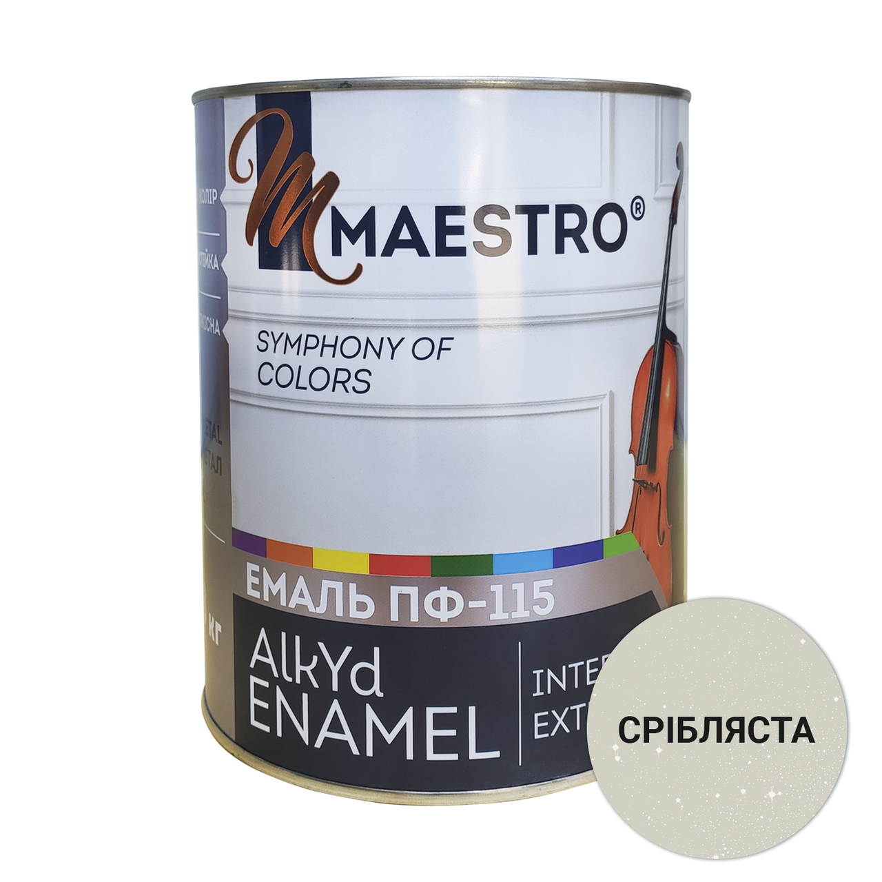 

Эмаль ПФ-115 Maestro 0,7 кг Серебристая