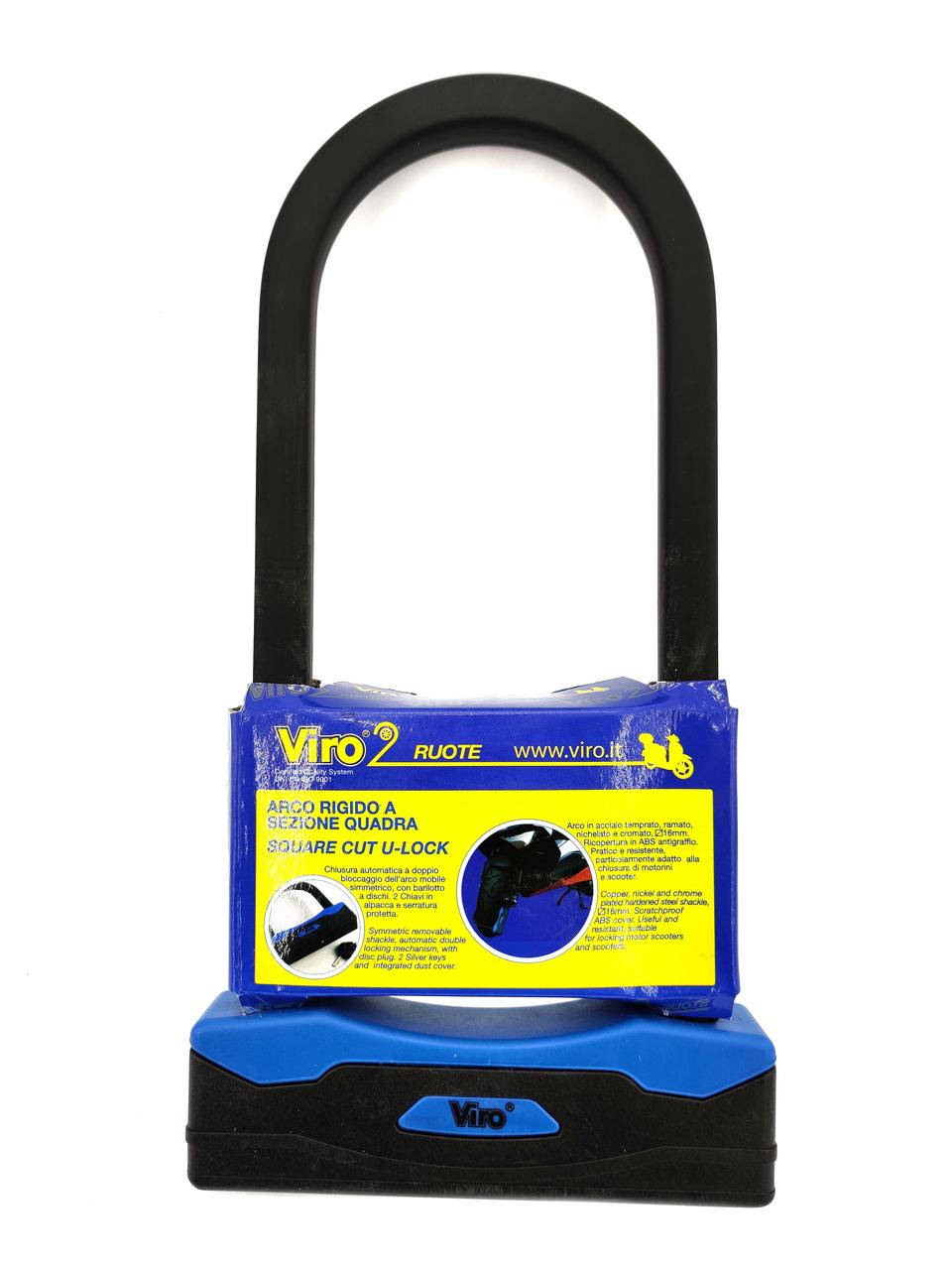 

U-образный замок для мотоцикла VIRO MOTO SEZIONE BLACK 2KEY 255 мм (Италия)