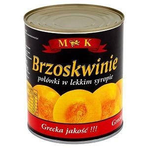 

Персик половинками в легком сиропе M&K Brzoskwinie 850г