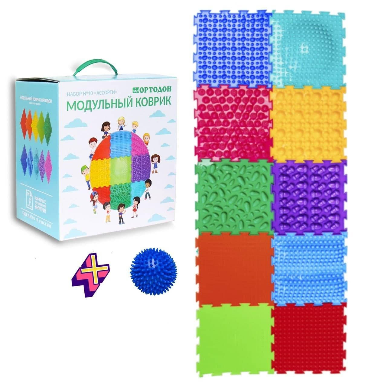 

Массажный ортопедический коврик для ног и тела. Орто пазлы микс 10. Ассорти. Ортодон.