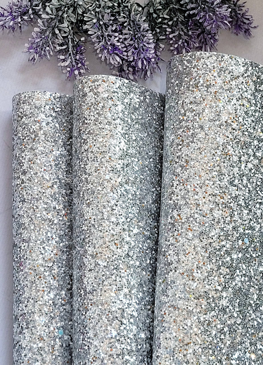 

Екошкіра глітерна з дрібними блискітками 19*15см срібний