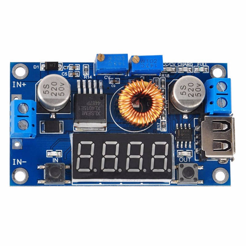 

DC-DC Понижающий Преобразователь рег. CV/CC 1.25-32V 5A XL4015E USB