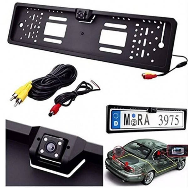 

Камера наблюдения автомобильная в рамке номерного знака Car Cam R314 заднего/переднего вида, Черный