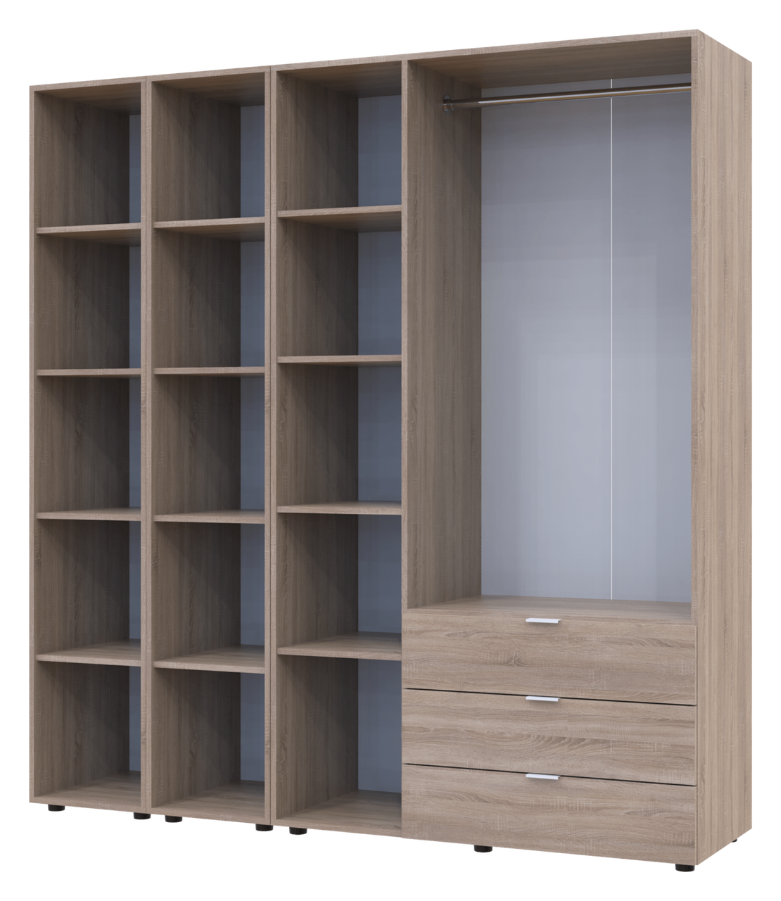 Комплект Doros Гелар з 2 Етажерками Дуб сонома 3 ДСП 192.6х49.5х203.4 (42005049) 4