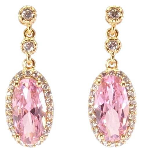 

Серьги Xuping Позолота 18K подвески на гвоздике "Розовые кристаллы в обрамлении циркония"