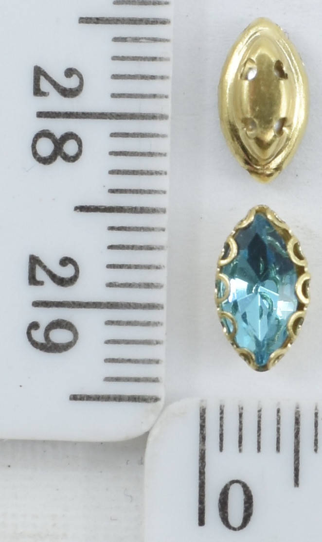 

Стразы стекло пришивн в ажур. оправе "глаз" 4*8мм голуб уп=40шт