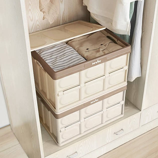 

Ящик для хранения MVM раскладной с крышкой FB-1 30L бежевый