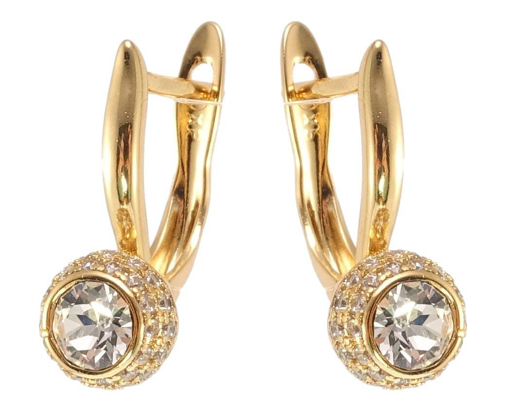 

Серьги Xuping Позолота 18K с кр-ми Swarovski английский замок "Блеск кристаллов"