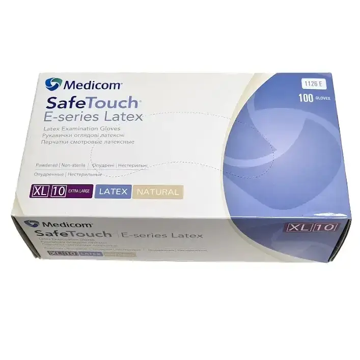 

Перчатки латексные SafeTouch® E-Series опудренные Medicom, Белый