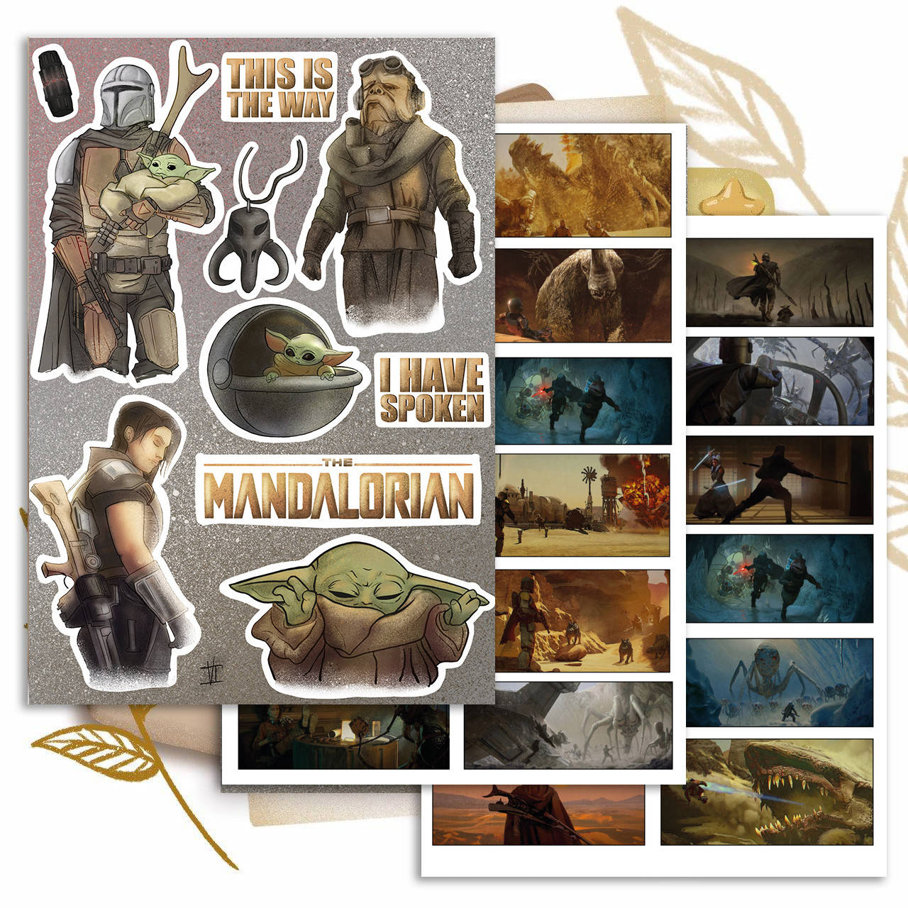 

Mandalorian Мандалорец набор 3 листа Наклейки Стикерпаки