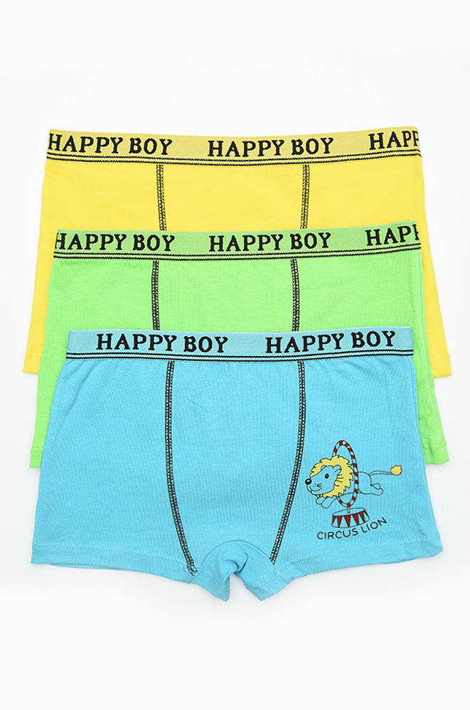 

Комплект боксеров детских мльчик 3шт AAA 142924M, Разные цвета