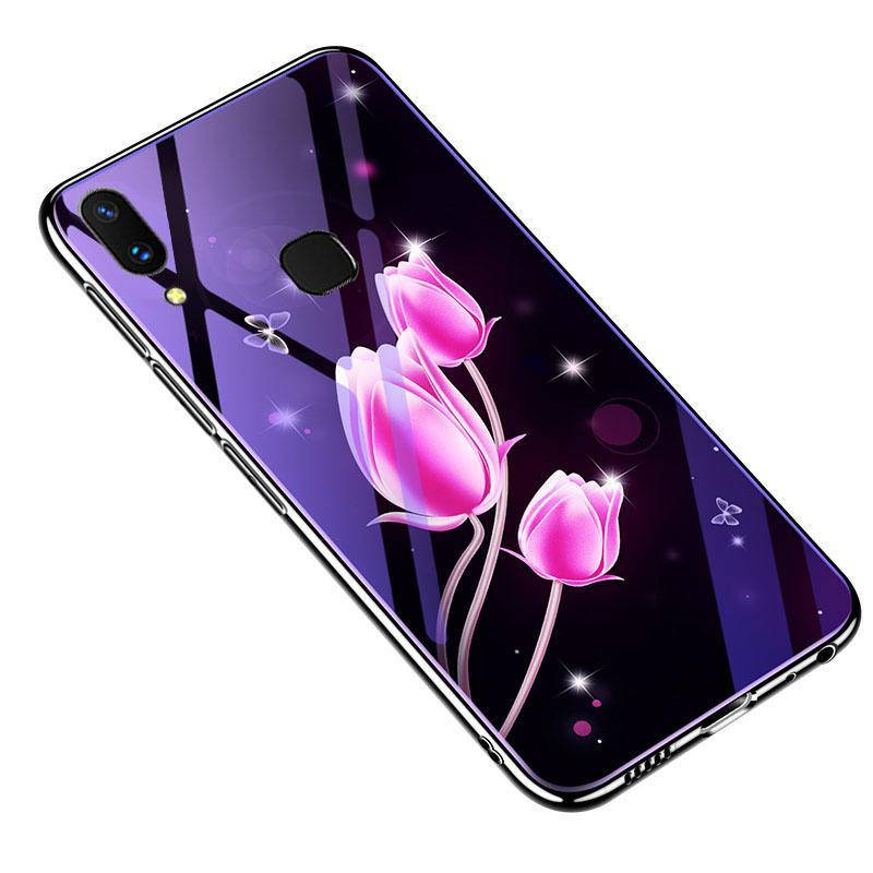 

Чехол Glass-Case для Xiaomi Mi Play бампер стеклянный Flowers