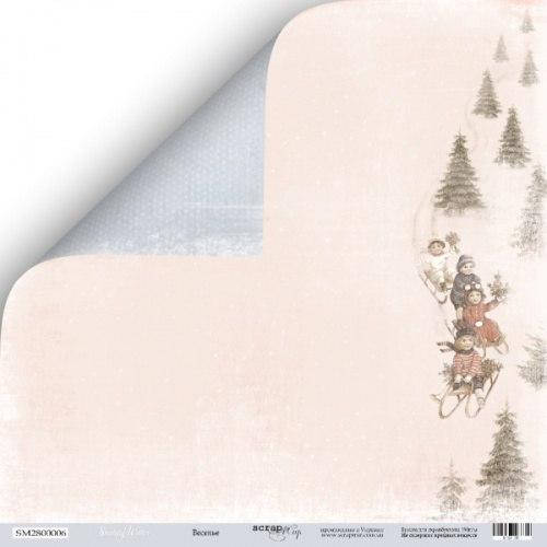 

Лист двосторонней бумаги 30х30см от Scrapmir "Shabby Winter" Веселье - 1шт