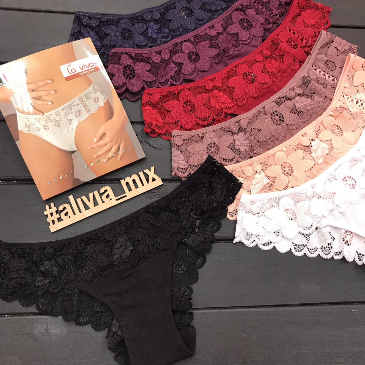 

Трусики от La vivas ромашка 60378 XL, Черный