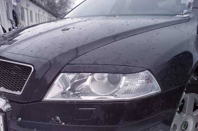 

Реснички Skoda Octavia A5, накладки на фары Шкода Октавия А5, Белый