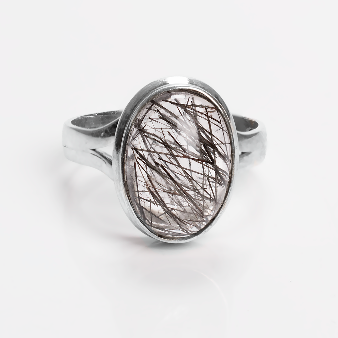 

Волосатик турмалиновый кварц серебряное кольцо, 2973КЦВ