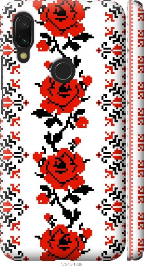 

Чехол на Xiaomi Redmi 7 Вышиванка 50 "1724c-1669-57583", Красный