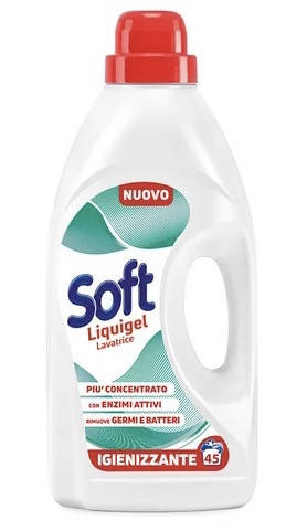 

Гель для стирки Дезинфицирующий Soft LIQUIGEL "Sanitizing"45 стирок, 2,5л Италия