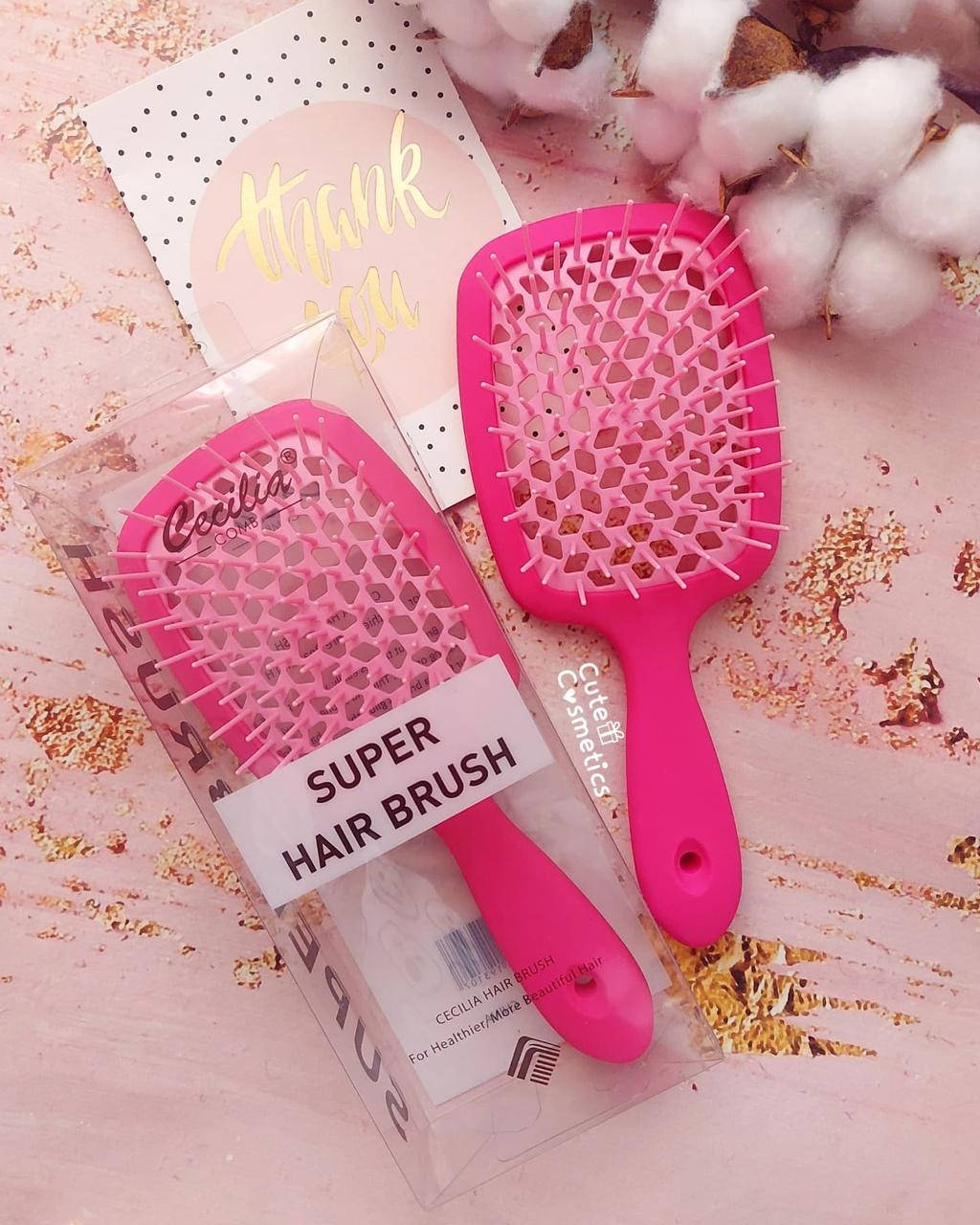 

Розчіска для волосся матова Cecilia Super Hair Brush . Малинова