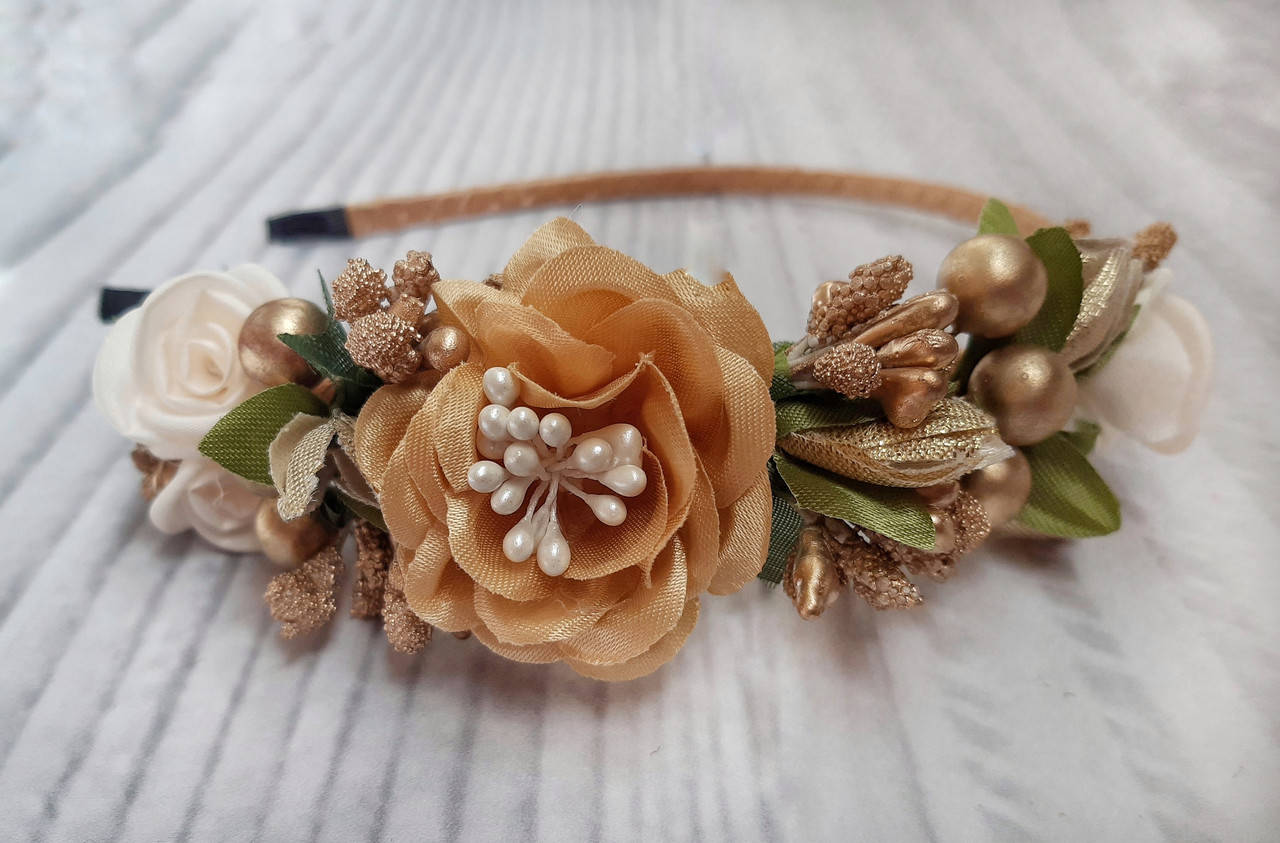 

Обруч для волосся Боковинка золотистий