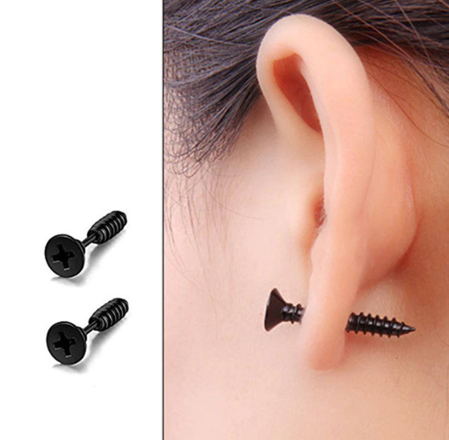 

Сережки Шуруп, черные, С8328