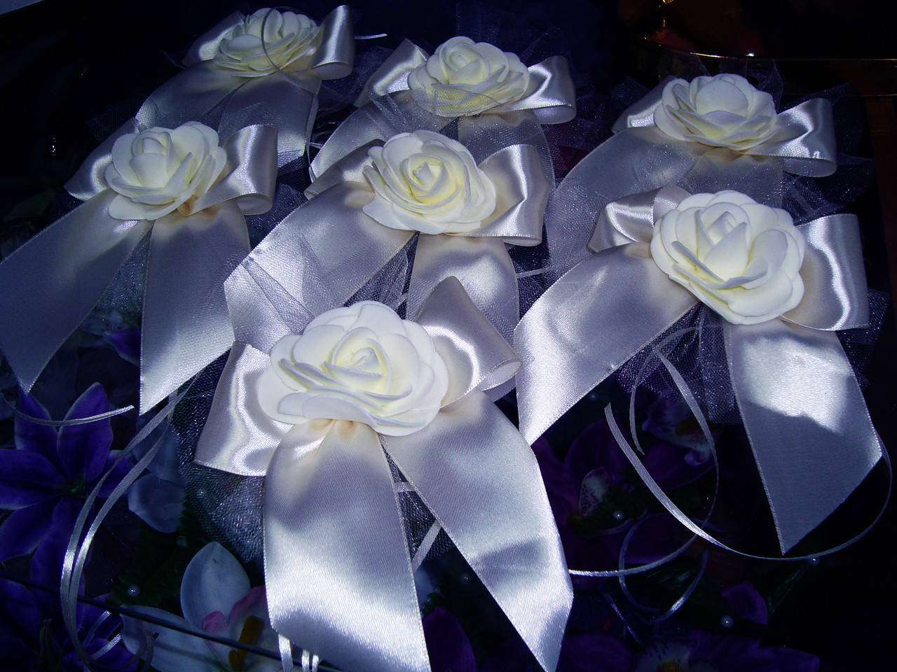 

Украшение на свадебную машину "Бантик" 4 шт, Белый