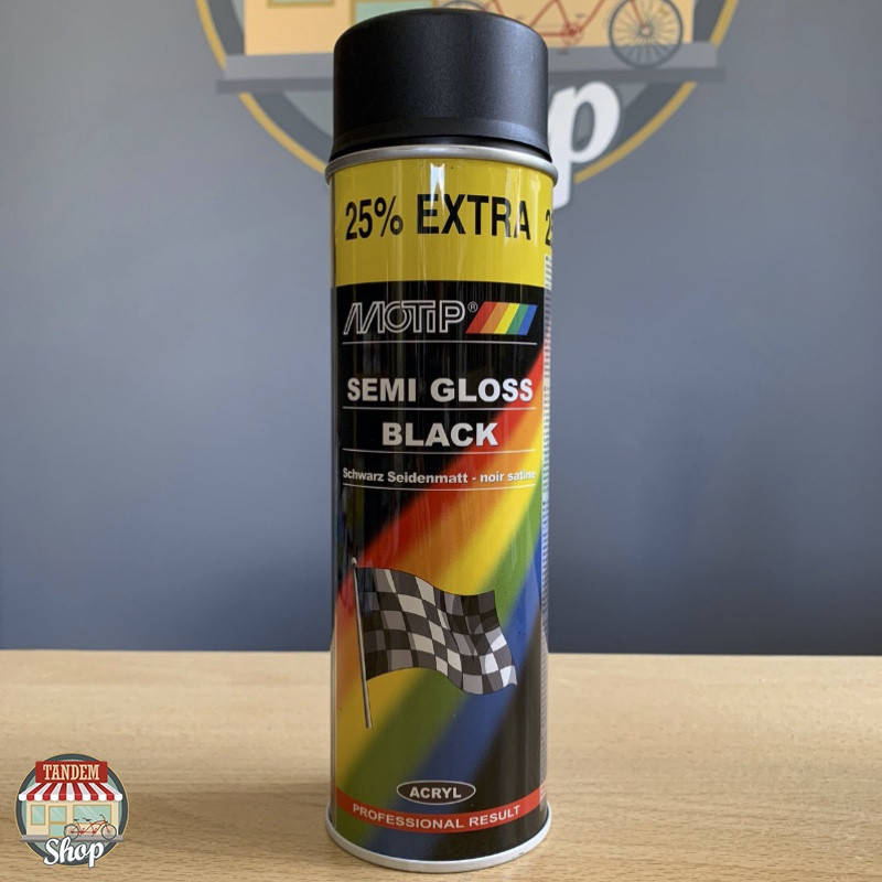 

Краска (эмаль) акриловая универсальная Motip Semi Gloss Black, 500 мл Аэрозоль Черный полумат