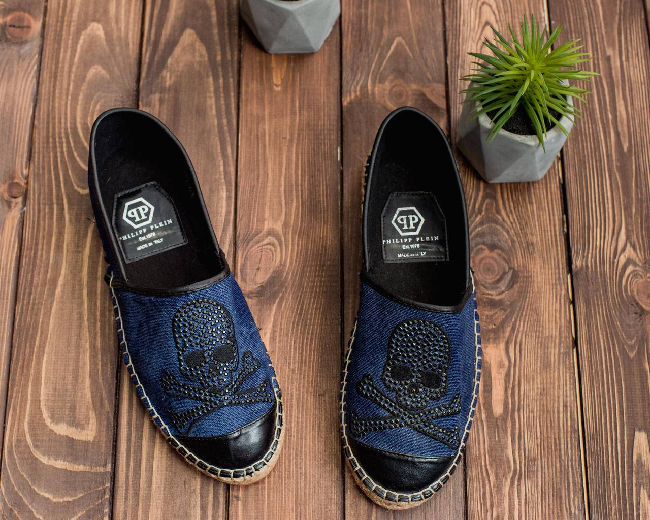 

Мужские эспадрильи (skull) Blue and black 4