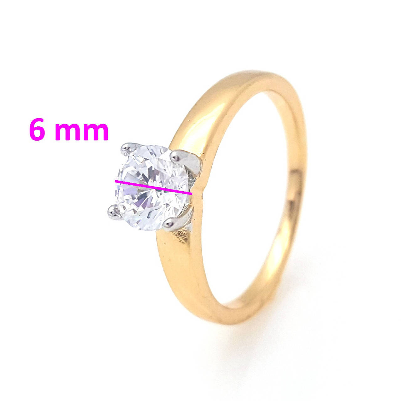 

Кольцо с цирконием; р.19.5, позолота + родий, Xuping, 18К