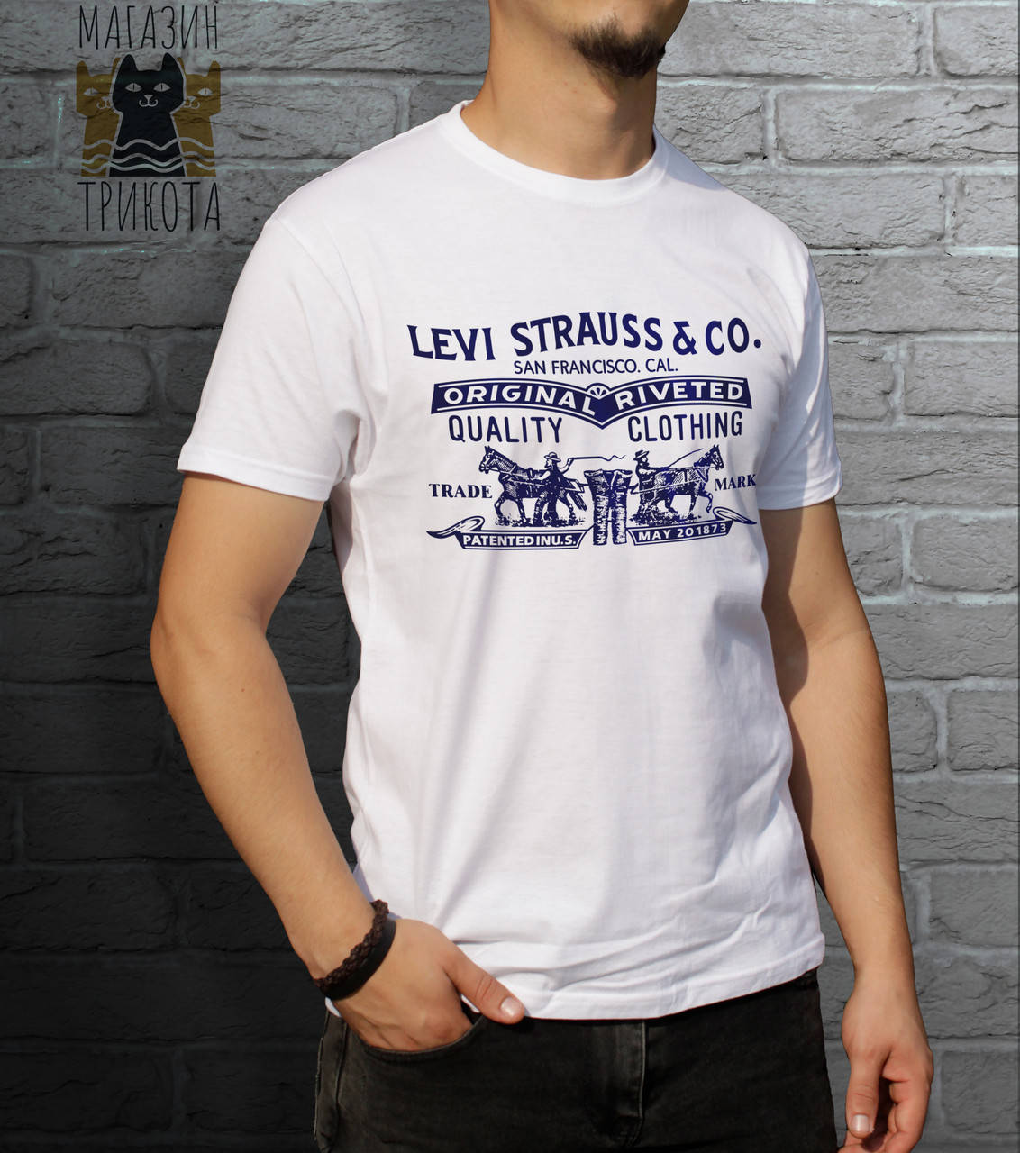 

Мужская футболка с рисунком LEVI STRAUSS & CO белый