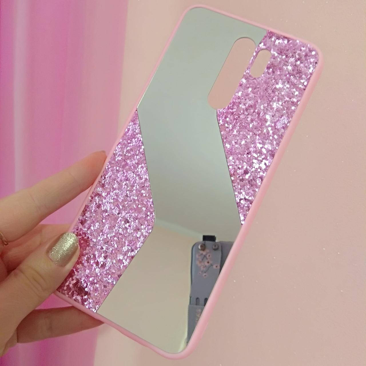

Чехол для xiaomi redmi 9 / M2004J19C зеркальный блестящий бампер, Красный