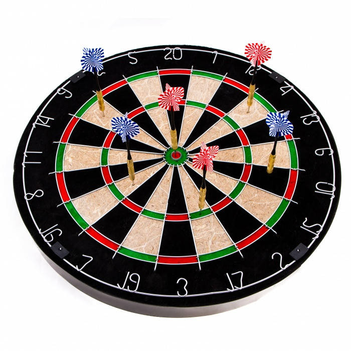 

Мишень для игры в дартс пробковая (диаметр 45 см, в комплекте 6 дротиков)