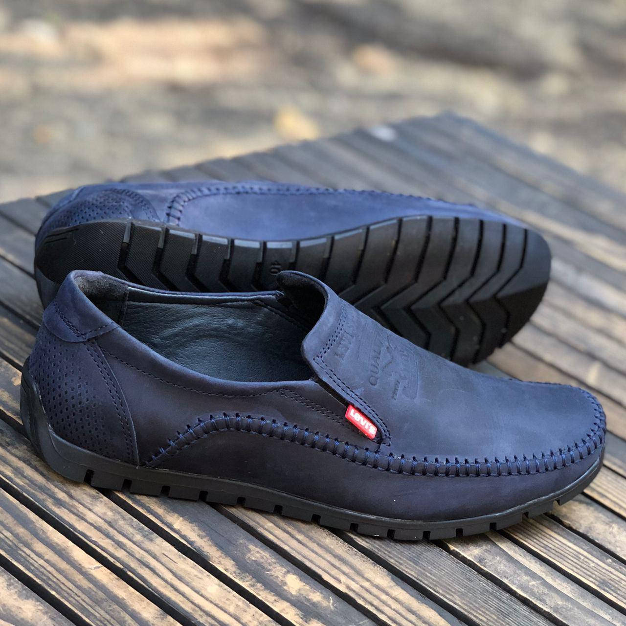 

Мужские кожаные мокасины Levis blue 41