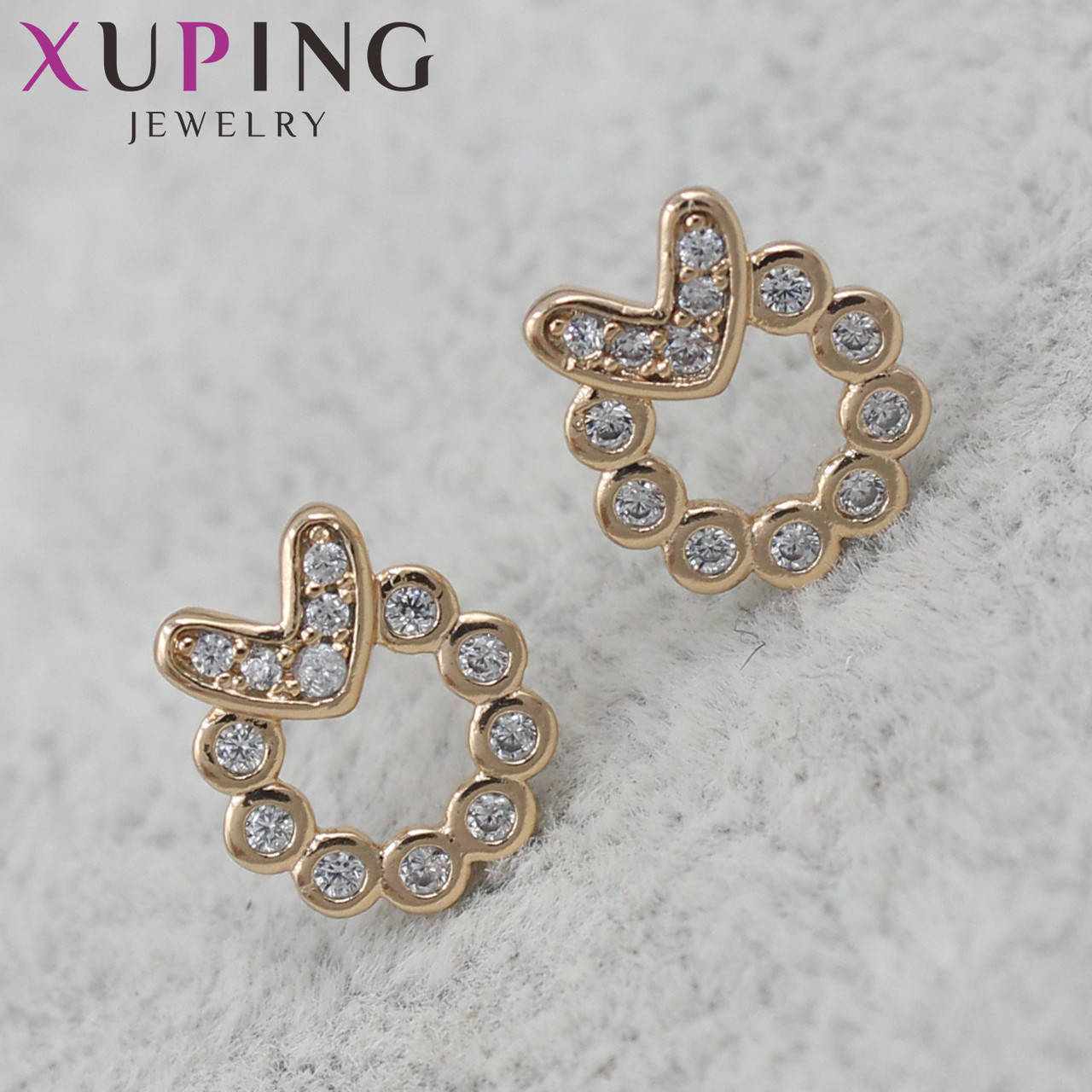 

Серьги Xuping Jewelry медицинское золото гвоздики,пусеты Зайчики в стразах 18K
