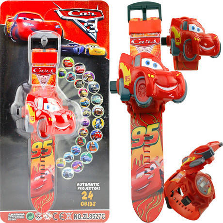 

3D Игрушка детские наручные часы с проектором Молния Маквин, Тачки, Cars