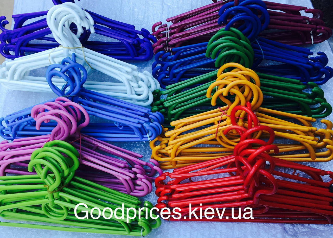 

Вешалки плечики тремпеля пластиковые,42см, Голубой