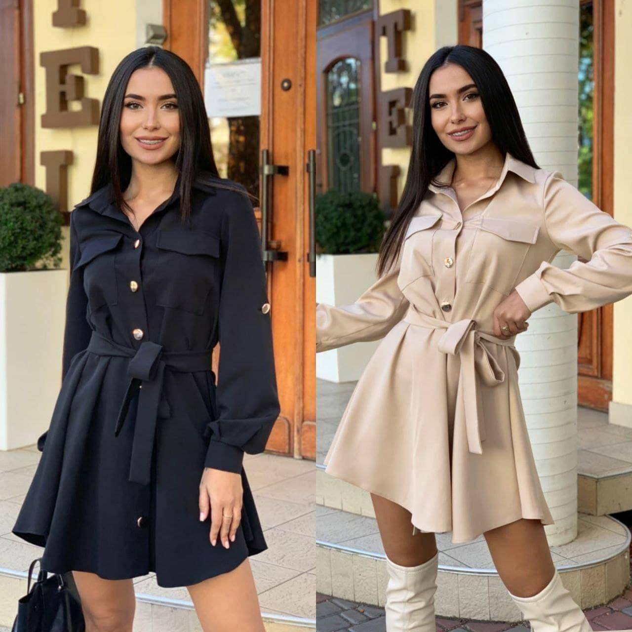 

Женское платье рубашка 1079/1524 черный, 42/44