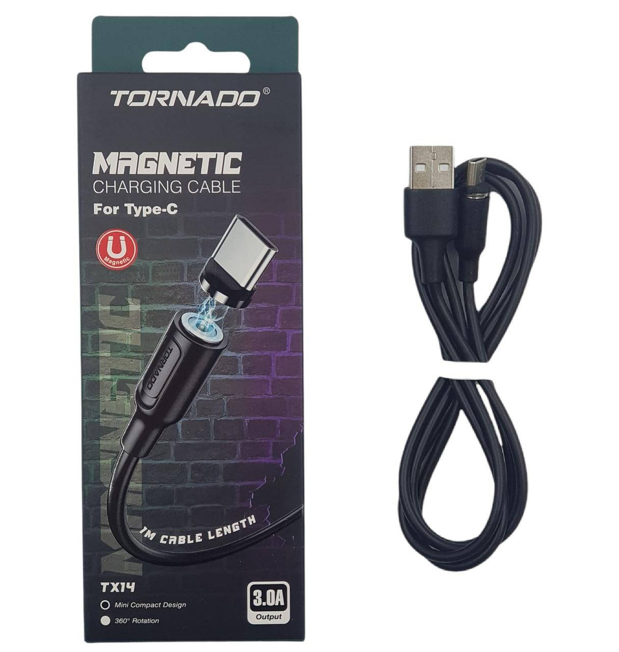 

Кабель USB-Type-C TORNADO TX14 Magnetic (3А/1м) черный