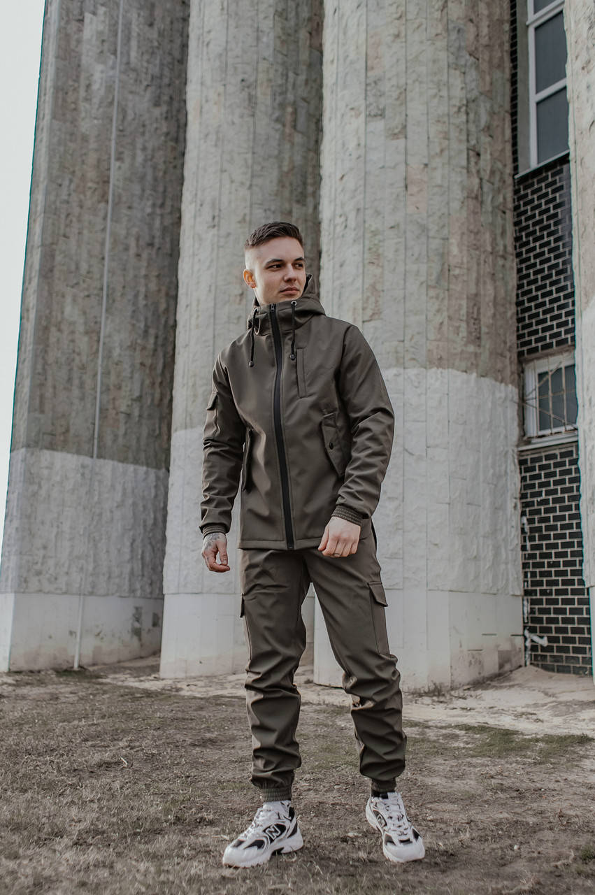 

Мужской костюм Softshell хаки демисезонный Intruder. Куртка мужская , штаны утепленные
