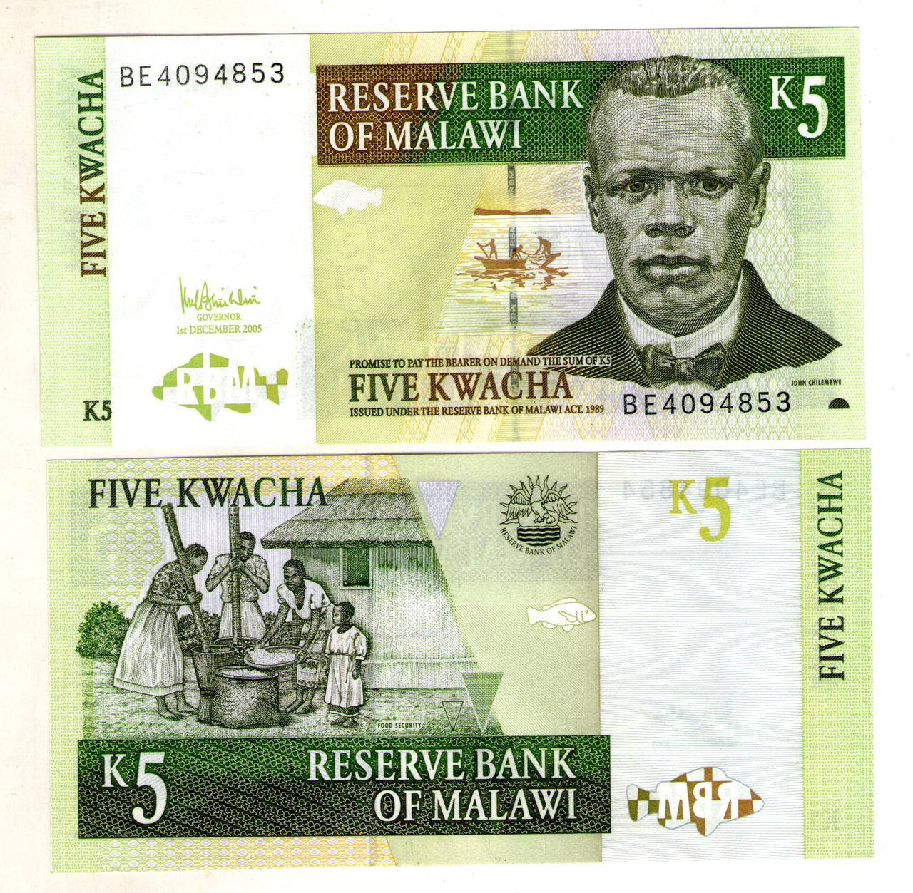 

Малави 5 квача 1989 год состояние UNS №15