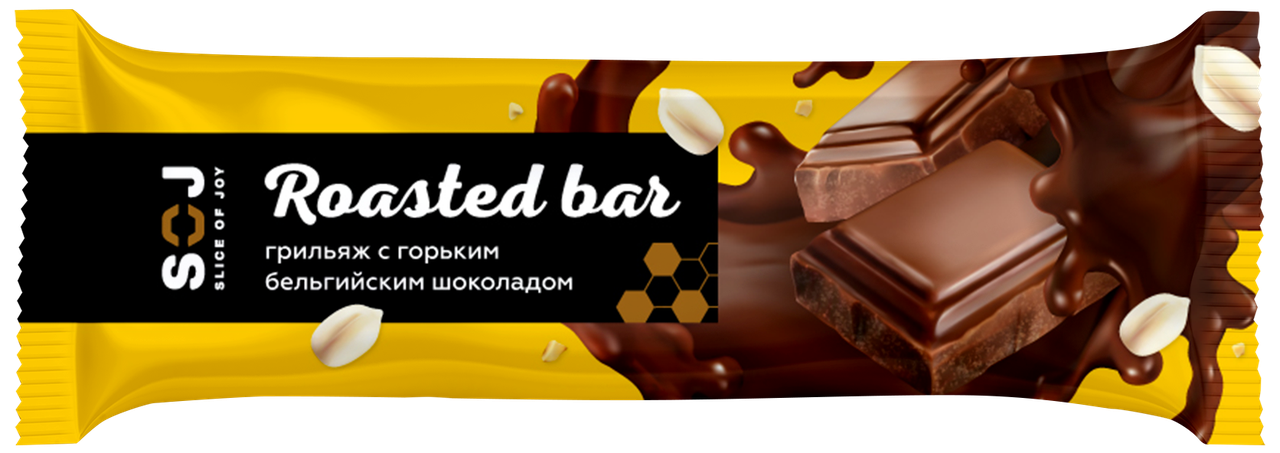 

Батончик SOJ ROASTED BAR Грильяж в Тёмном Бельгийскои Шоколаде (40 грамм)